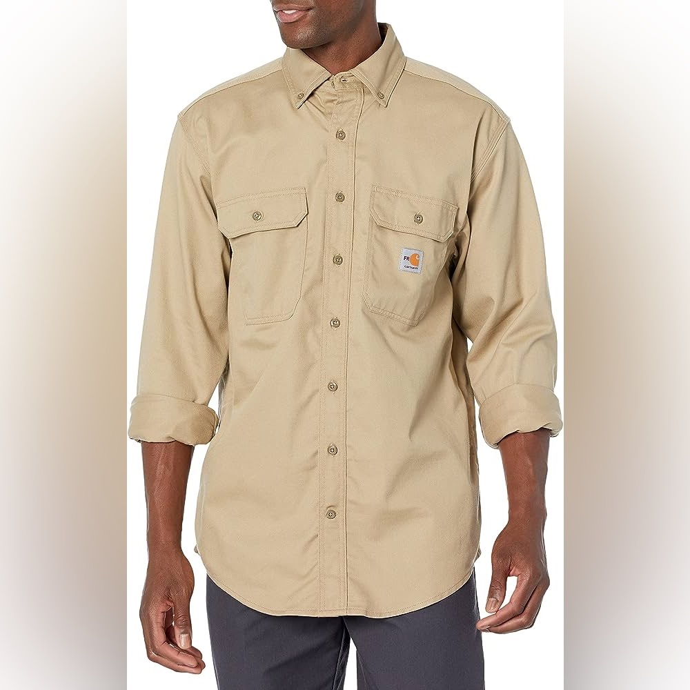 Carhartt Men's FRS160 Flame-Resistant Loose Fit Mid-weight Twill Long Sleeve